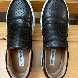 Steve Madden Black Leather Sneakers